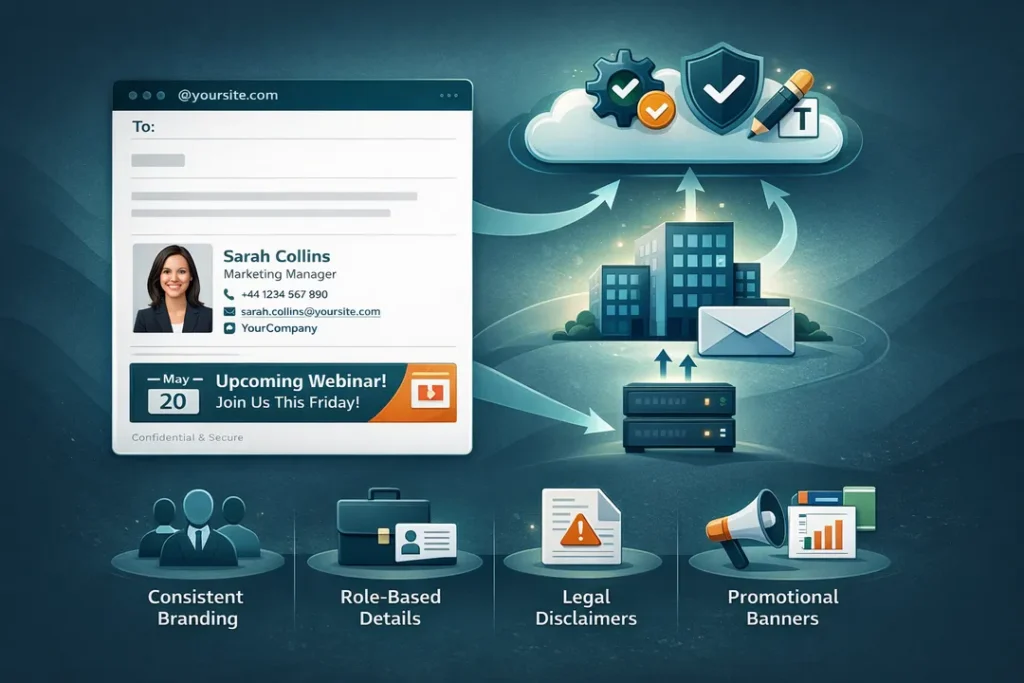 Centralised email signature management for corporate brand consistency and compliance