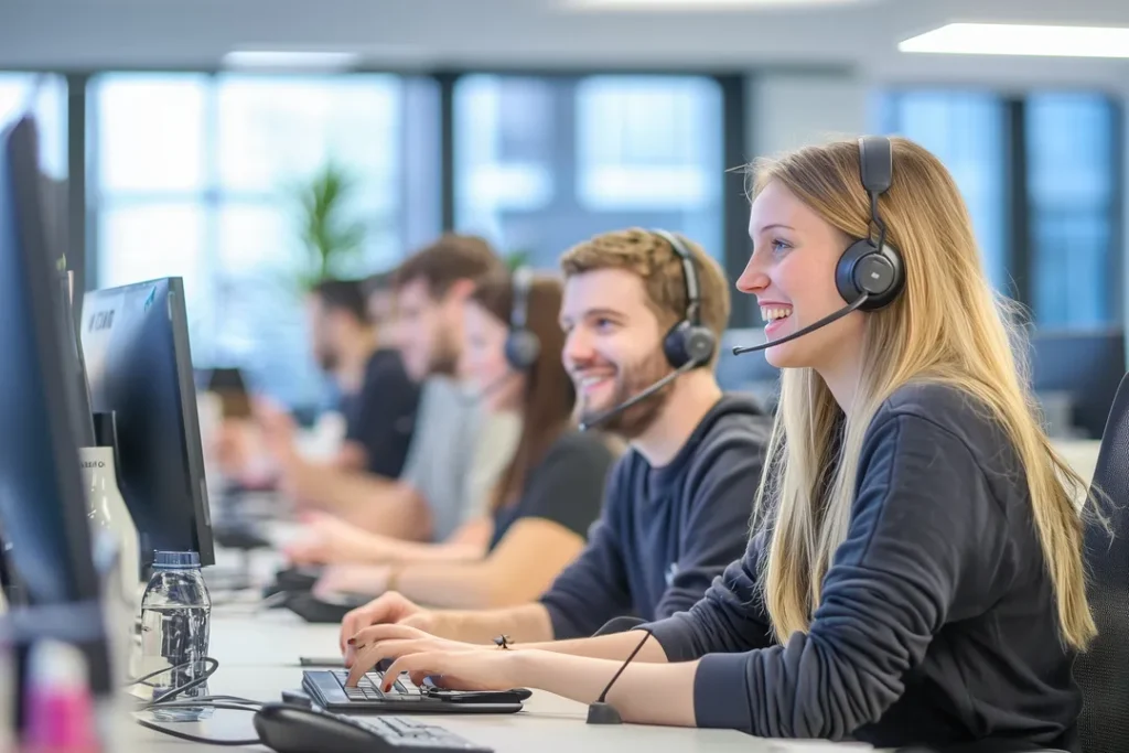 IT support team assisting business users in an Aberdeen office environment