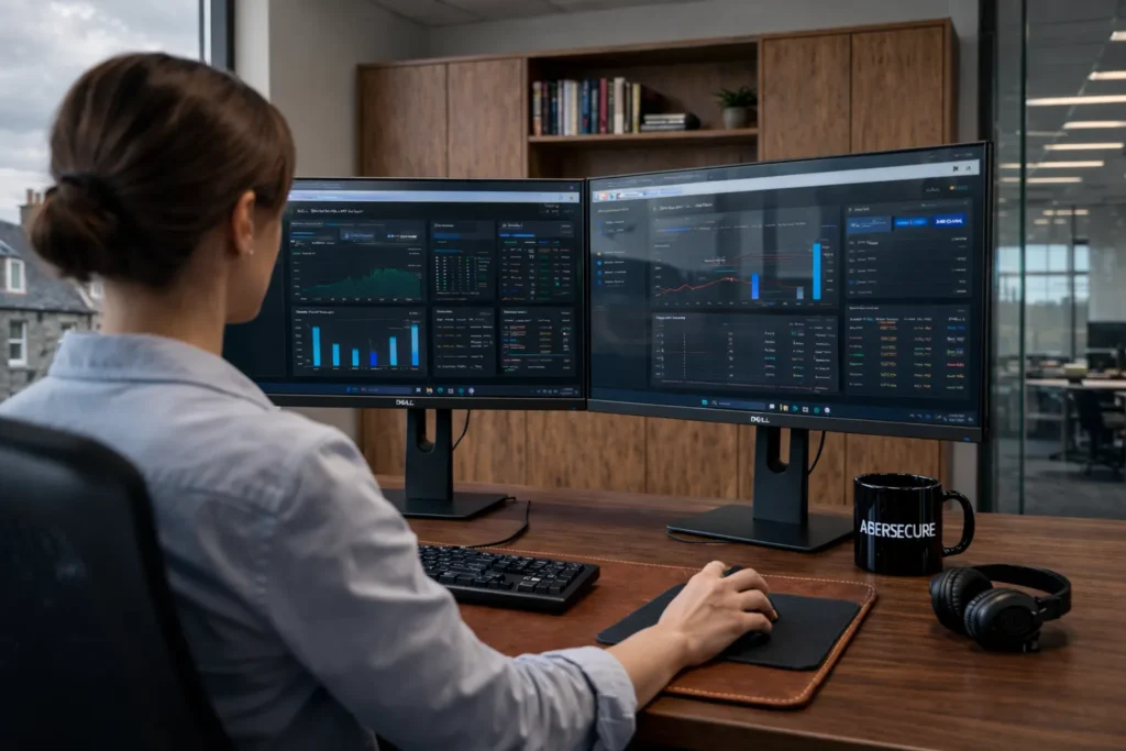 IT support systems being monitored in an Aberdeen office environment