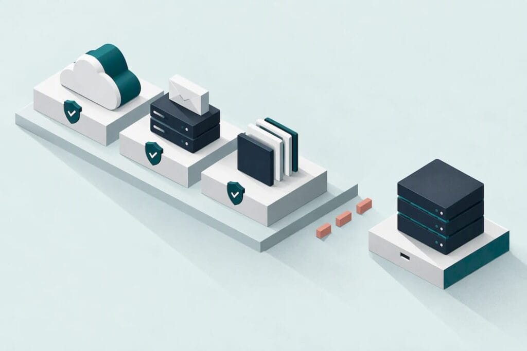 Three workloads beside an independent backup gap