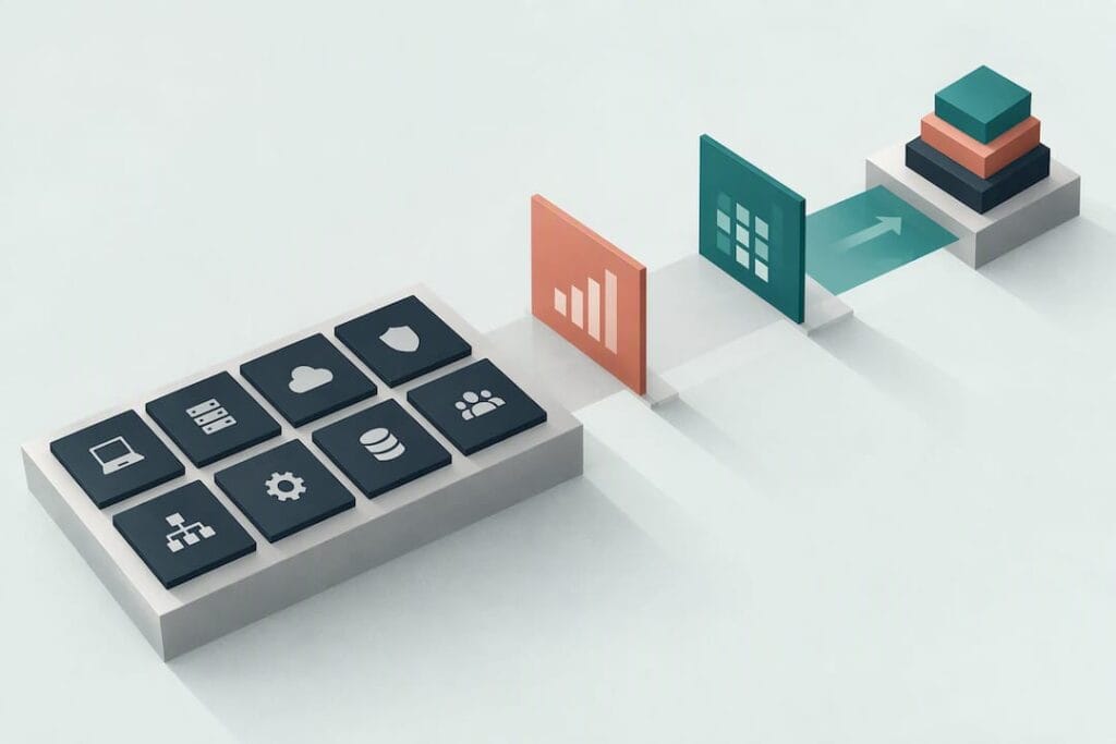 Isometric risk assessment pathway title card