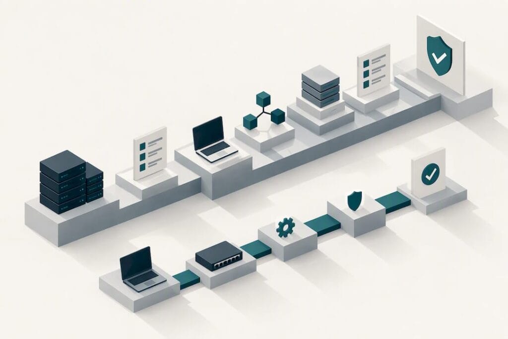 Geometric illustration of two certification routes