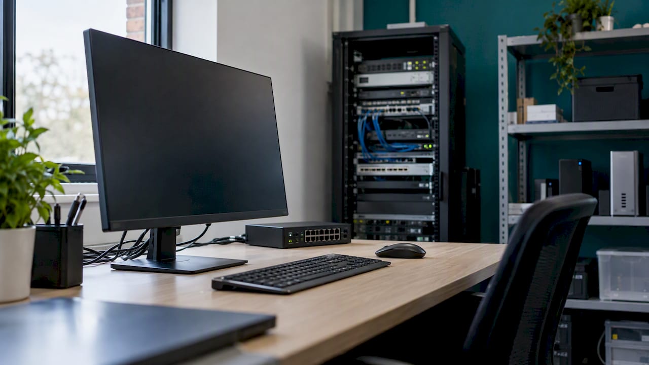IT workstation for business email security