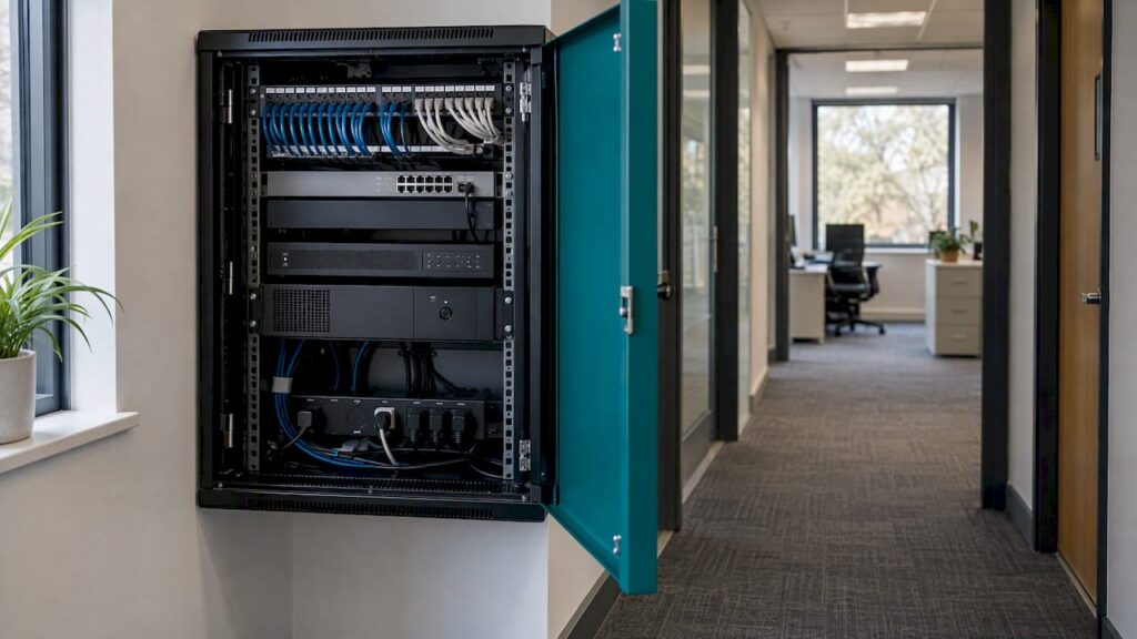 Managed network cabinet in a small business