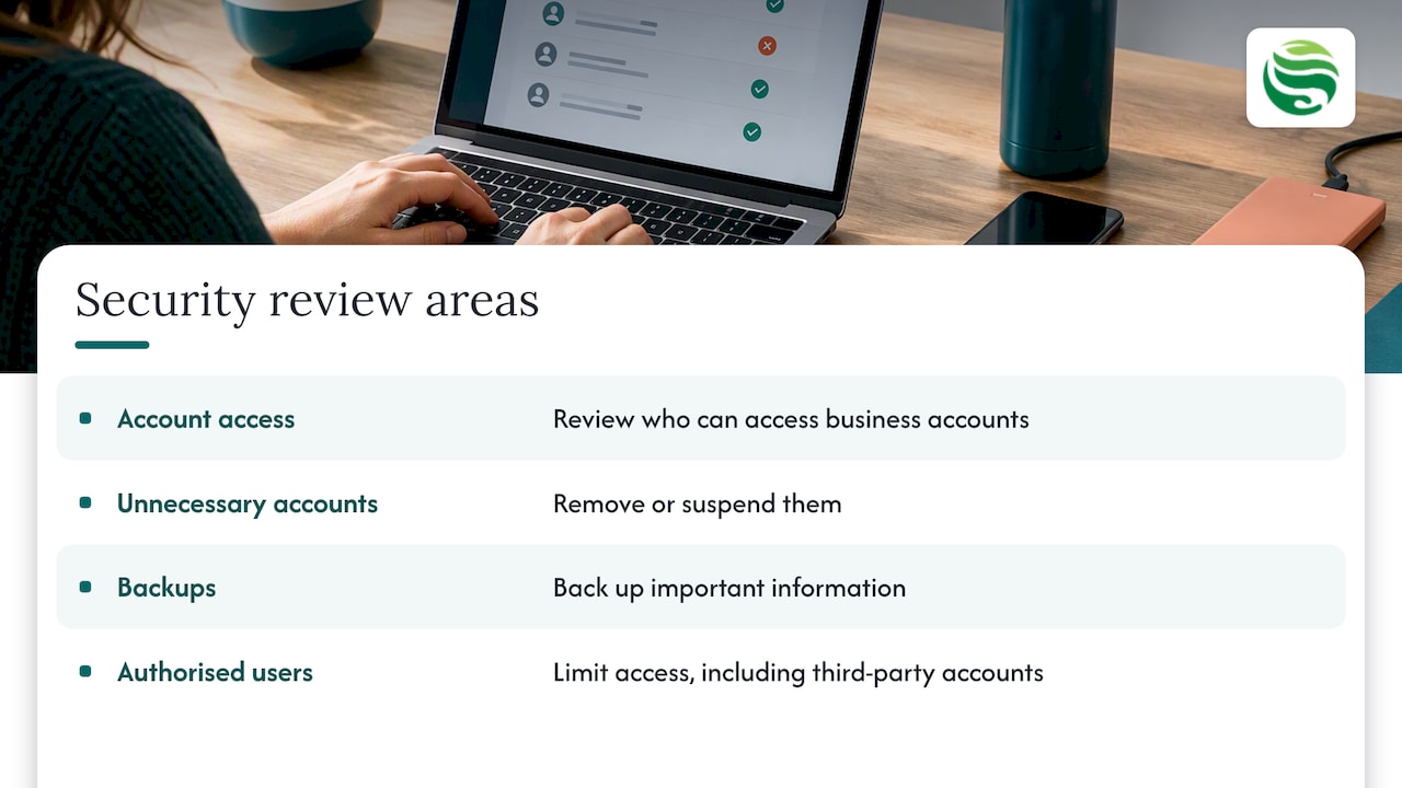 Key areas in an ongoing business security review